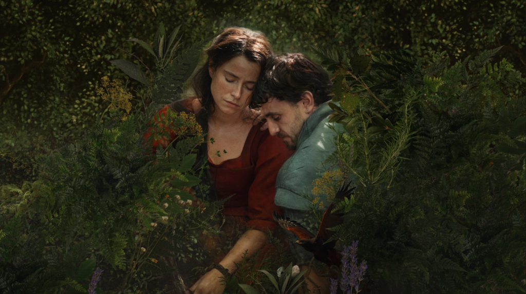 Jessie Buckley e Paul Mescal em Hamnet, filme de Chloé Zhao.