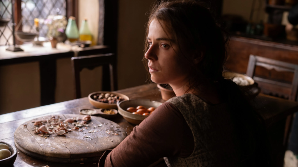 Jessie Buckley em cena de Hamnet, filme de Chloé Zhao.